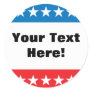 Customizable Stars and Stripes Design Round Sticker