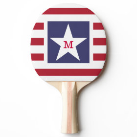 Customizable Stars and Stripes USA Momogram Ping-Pong Paddle