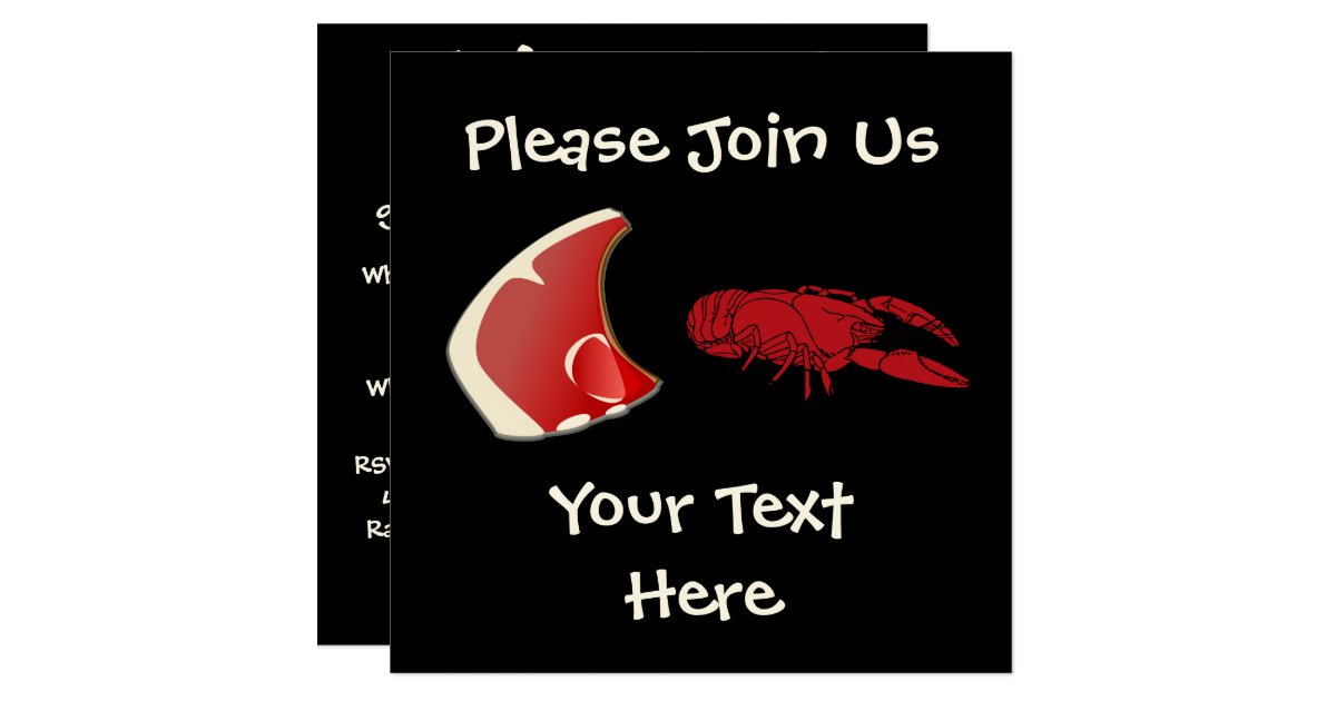 Customizable Steak and Lobster Invitation Zazzle