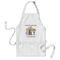 Customizable Stick Family One Apron