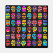 Customizable Sugar Skulls Fridge Magnets