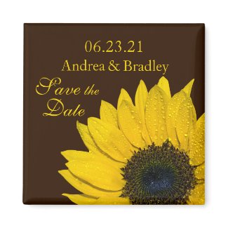 Customizable Sunflower Save the Date Magnet magnet