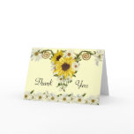 Customizable Sunflowers - Daisies Thank You card Customizable Sunflowers - Daisies Thank You card