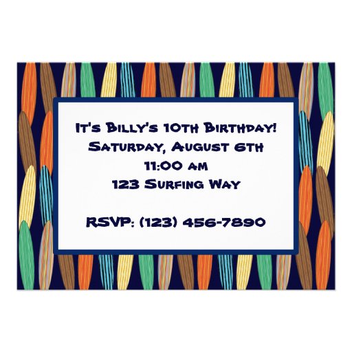 Customizable Surfboards Custom Invite