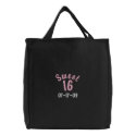 Customizable Sweet 16 Embroidered Tote Bag embroidered bags by stitchshop Customizable Sweet 16 Embroidered Tote Bag embroidered bags