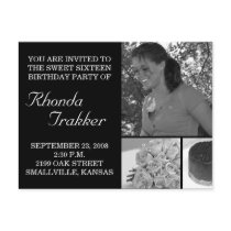 Customizable Sweet 16 Sixteen Card Invitation postcards