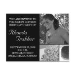 Customizable Sweet 16 Sixteen Card Invitation Postcard