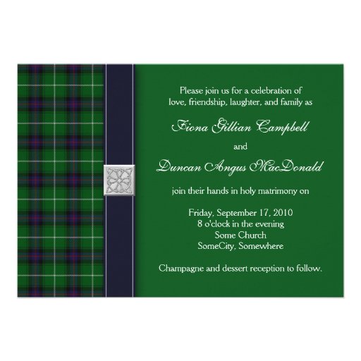 Customizable Tartan Celtic Wedding Invitation