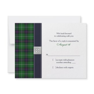 Customizable Tartan Celtic Wedding Reply Card invitation