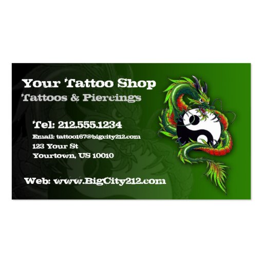 CUSTOMIZABLE Tattoo Business Card (front side)