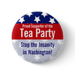 Customizable Tea Party Buttons, Stars and stripes