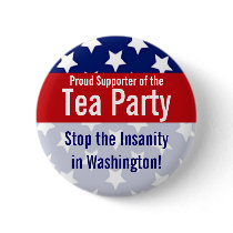 Customizable Tea Party Buttons, Stars and stripes