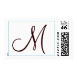 Customizable Teal Brown Monogram Postage Stamps