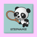 Customizable Tennis Playing Panda Magnet magnets