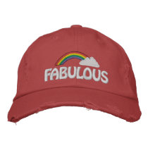 Customizable Text Rainbow Cap embroidered hats by gr33nleaf Customizable Text Rainbow Cap embroidered hats