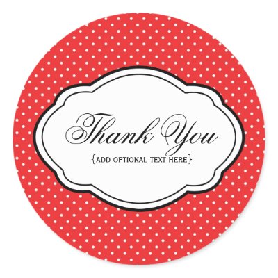 Customizable Thank You Sticker Label