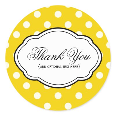 Customizable Thank You Sticker Label