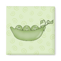 Customizable Three Peas in a Pod magnet