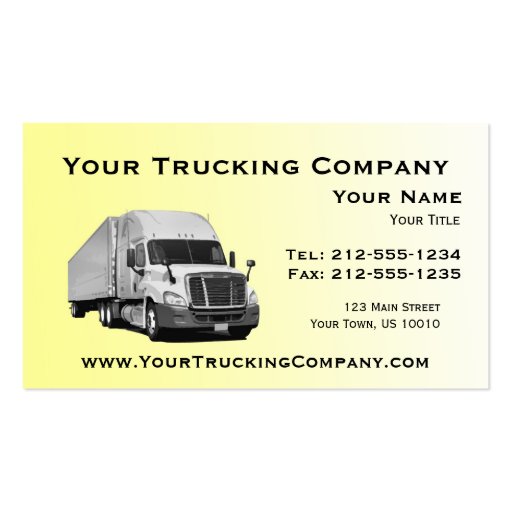 CUSTOMIZABLE Trucking Business Cards (front side)