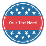 Customizable USA Flag Seal - Blue Round Sticker