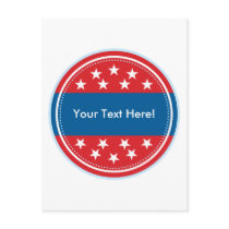 Customizable USA Flag Seal - Red postcards