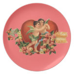Customizable Valentine Cherub & Heart Party Plate