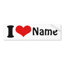 Customizable Valentines Day I love Heart Custom bumper stickers by EllesBaby Customizable Valentines Day I love Heart Custom bumper stickers