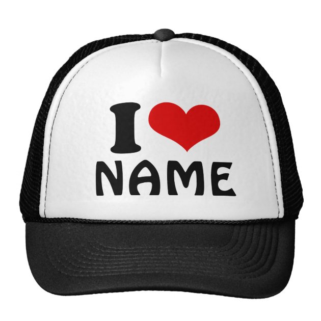 Customizable Valentines Day I love Heart Custom Trucker Hat-0