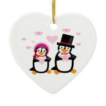 Customizable Victorian Valentine Penguins  Ornamen ornaments