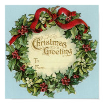 Customizable Vintage Christmas Greeting posters