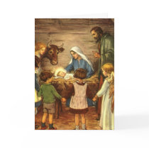 Customizable Vintage Nativity cards