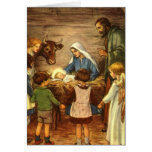Customizable Vintage Nativity Card