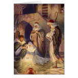 Customizable Vintage Nativity Greeting Card