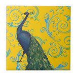 Customizable Vintage Peacock Swirl Tiles
