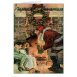 Customizable Vintage Santa Greeting Card