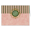 Customizable Vintage Stripe, Solid PInk Cards...