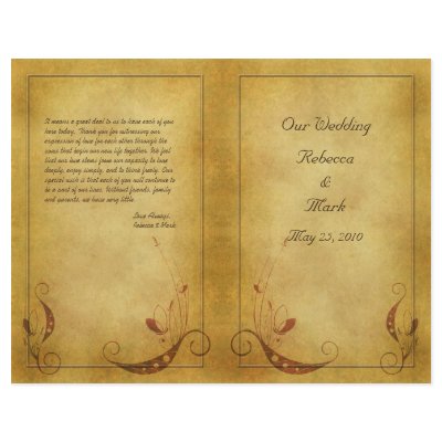Customizable Vintage Wedding Program Flyer Design