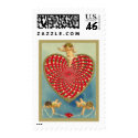 Customizable Vintage Woven Heart and Cherubs postage by vintagegiftmall Customizable Vintage Woven Heart and Cherubs postage