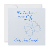 Customizable Wake / (Living) Funeral -- Butterfly invitation