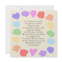 Customizable Wake / Memorial -- Rainbow Poem Personalized Invites