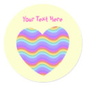 Customizable Wavy Rainbow Heart Stickers