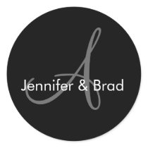 Customizable Wedding Bride Groom Monogram Sticker