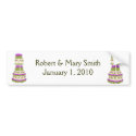 Customizable Wedding Cake Bumper Sticker bumper stickers