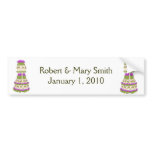 Customizable Wedding Cake Bumper Sticker