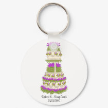Customizable Wedding Cake Keychain