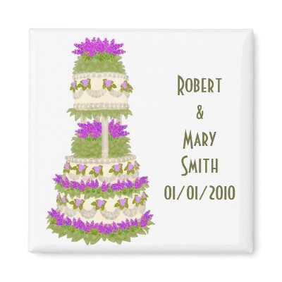 Customizable Wedding Cake Magnet