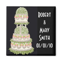 Customizable Wedding Cake Magnet by twopurringcats Customizable Wedding Cake Magnet