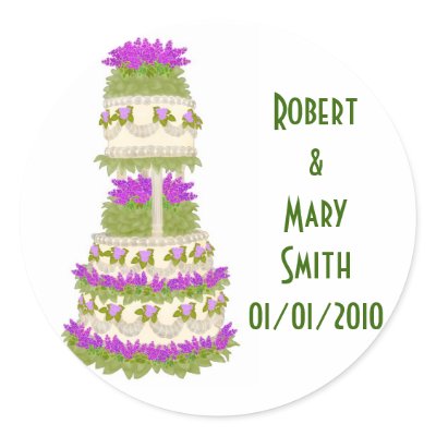Customizable Wedding Cake Sticker