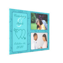 Customizable wedding day photo date canvas art gallery wrapped canvas