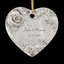 (Customizable) Wedding Heart ornaments